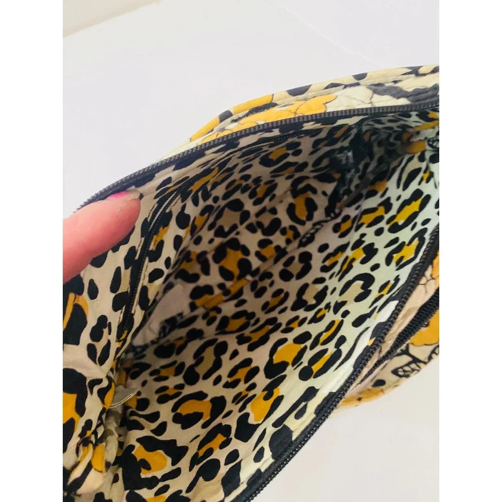 Vera Bradley Safari‎ Sunset Quilted Cotton Crossbody Bag Yellow Floral Leopard